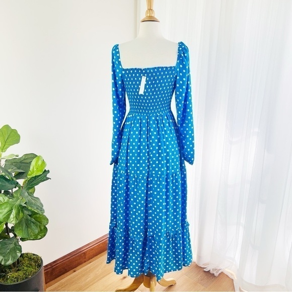 💋Anthropologie Dolan polka dots light blue maxi dress size S - Picture 4 of 16